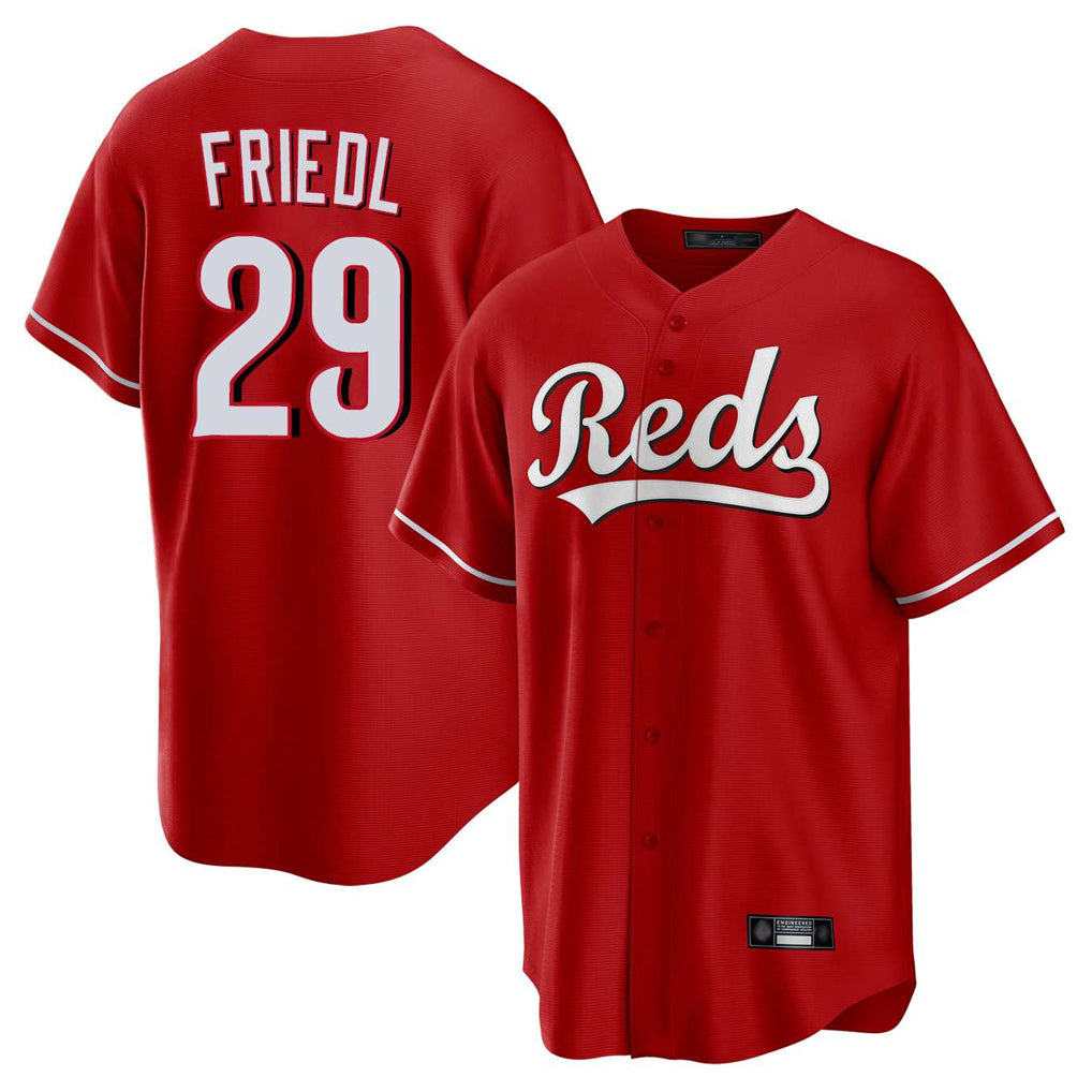 Cincinnati Reds #29 TJ Friedl Player Red CONTON Home Game Stitched Jerseys