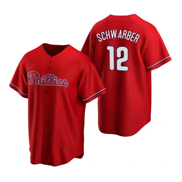 Philadelphia Phillies #12 Kyle Schwarber Red CONTON Cool Base Stitched Jersey