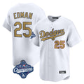 Los Angeles Dodgers #25 Tommy Edman Player White Gold CONTON World Series Meet Collection Limited Home Stitched Jerseys