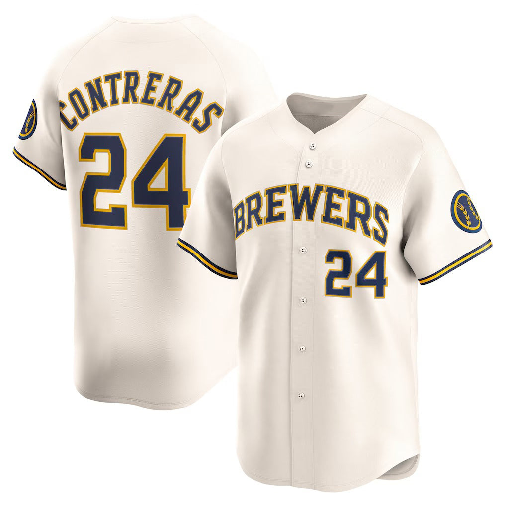 Milwaukee Brewers #24 William Contreras Cream CONTON Home Limited Player Jersey