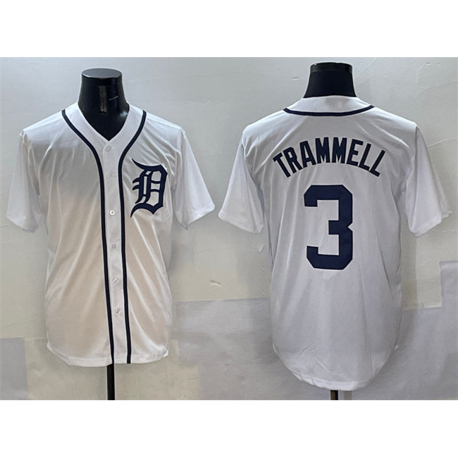 Detroit Tigers #3 Alan Trammell White CONTON Cool Base Stitched Jersey