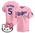 Los Angeles Dodgers #5 Freddie Freeman Pink CONTON 2025 Hello Kitty Vapor Limited Stitched Jersey