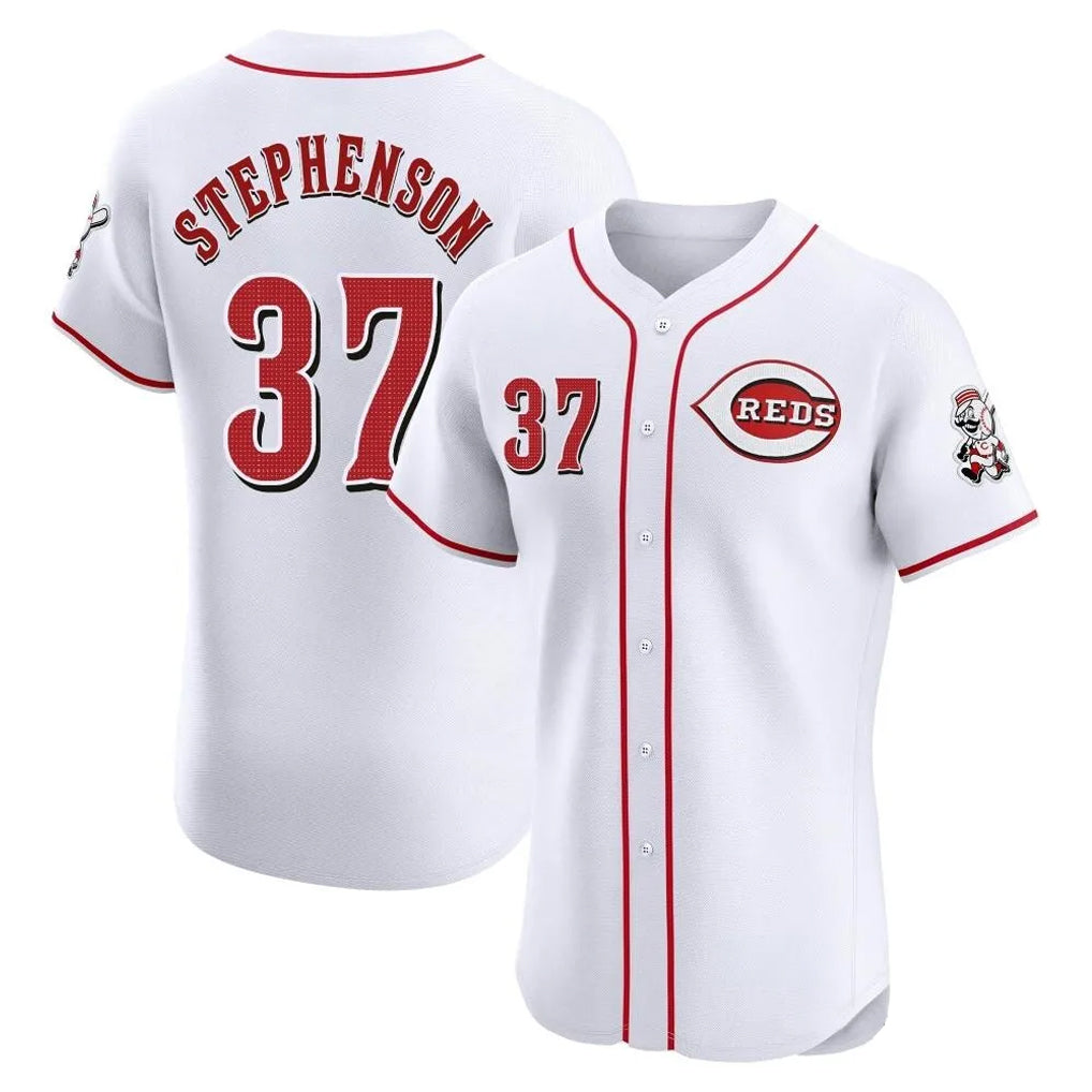 Cincinnati Reds #37 Tyler Stephenson Player White CONTON Limited Elite Home Stitched Jerseys