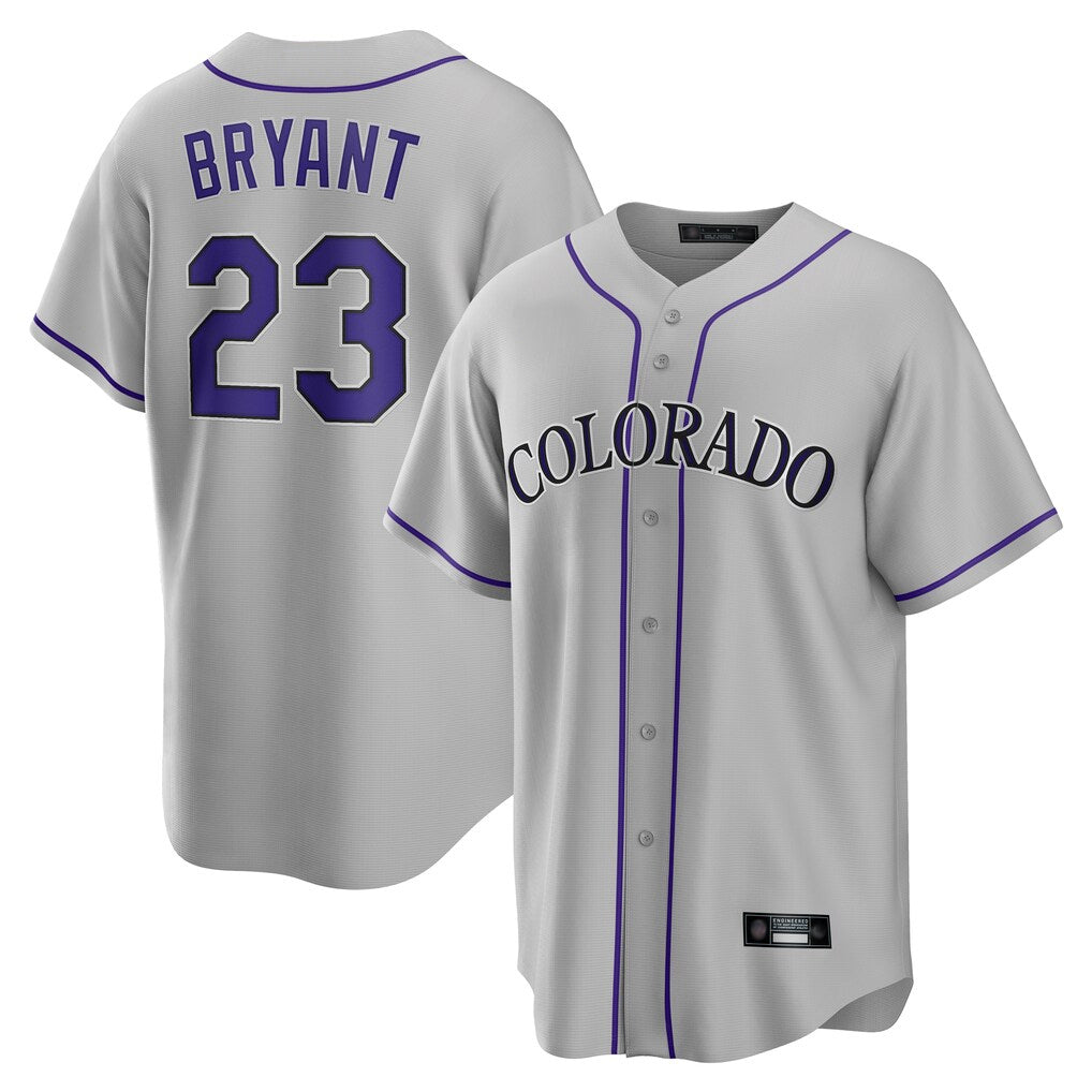 Colorado Rockies #23 Kris Bryant Player Gray CONTON Game Home Stitched Jerseys