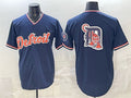 Detroit Tigers Team Big Logo Navy CONTON 2026 Alternate Vapor Premier Limited Stitched Jersey