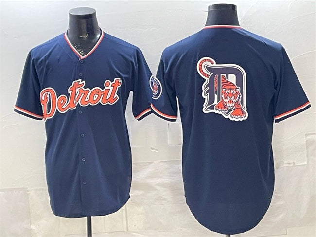 Detroit Tigers Team Big Logo Navy CONTON 2026 Alternate Vapor Premier Limited Stitched Jersey