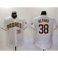 San Diego Padres #38 Jorge Alfaro White CONTON With PS Patch Stitched Flex Base Jerseys