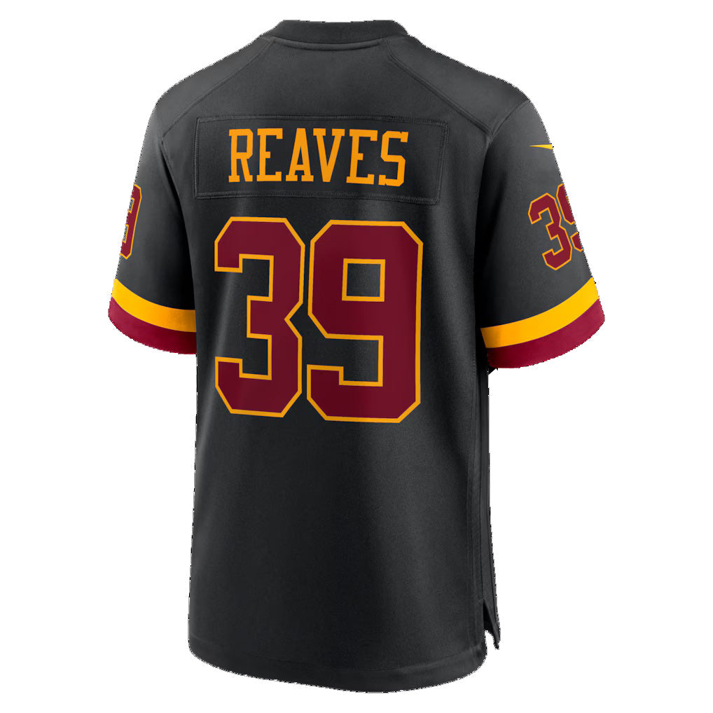 W.Commanders #39 Jeremy Reaves Black CONTON Hail Raiser Alternate Game Jersey