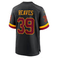 W.Commanders #39 Jeremy Reaves Black CONTON Hail Raiser Alternate Game Jersey