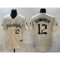 Philadelphia Phillies #12 Kyle Schwarber Cream CONTON Gothic Vapor Limited Stitched Jersey