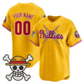 Custom Philadelphia Phillies x One Piece Gold CONTON Vapor Premier Limited Jersey - Stitched