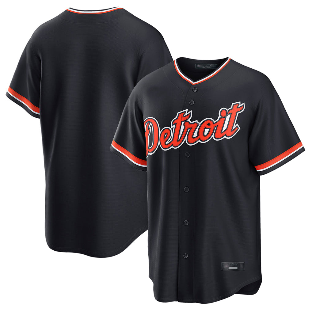 Detroit Tigers Blank Player Navy CONTON Home Game Stitched Jerseys