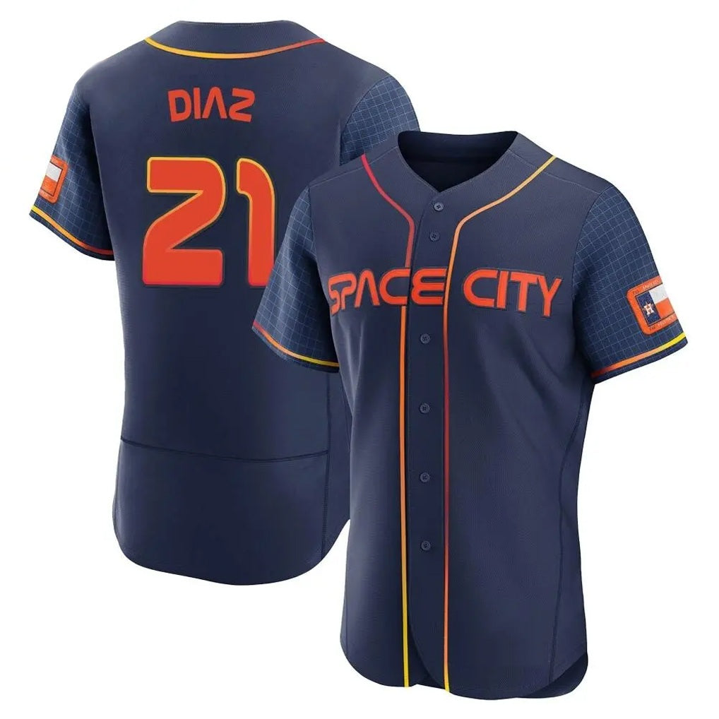 Houston Astros #21 Yainer Diaz Player Navy CONTON City Connect Limited Elite Home Stitched Jerseys