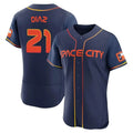 Houston Astros #21 Yainer Diaz Player Navy CONTON City Connect Limited Elite Home Stitched Jerseys