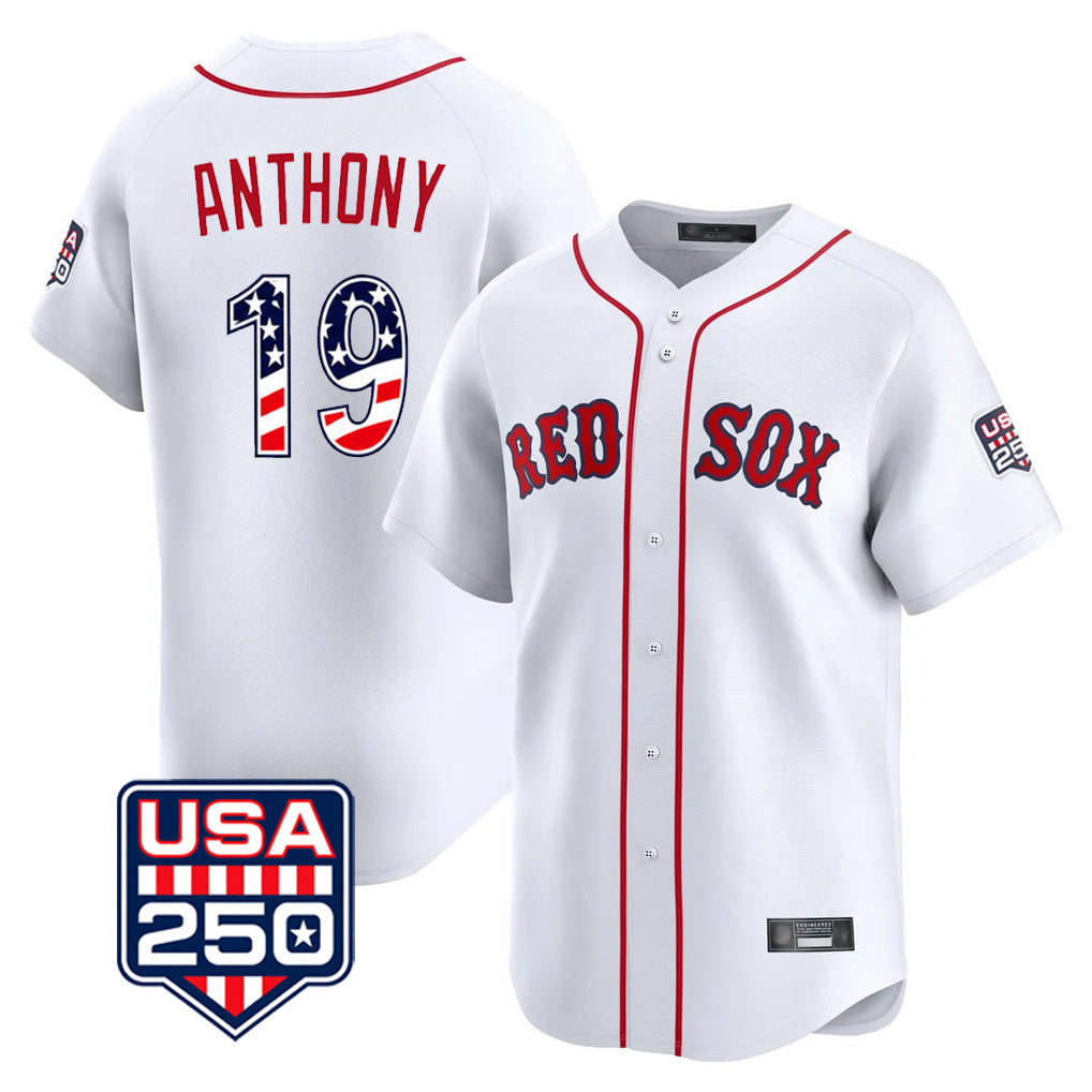 Boston Red Sox #19 Roman Anthony Player White CONTON USA 250 Fourth of July Limited Home Game Stitched Jerseys