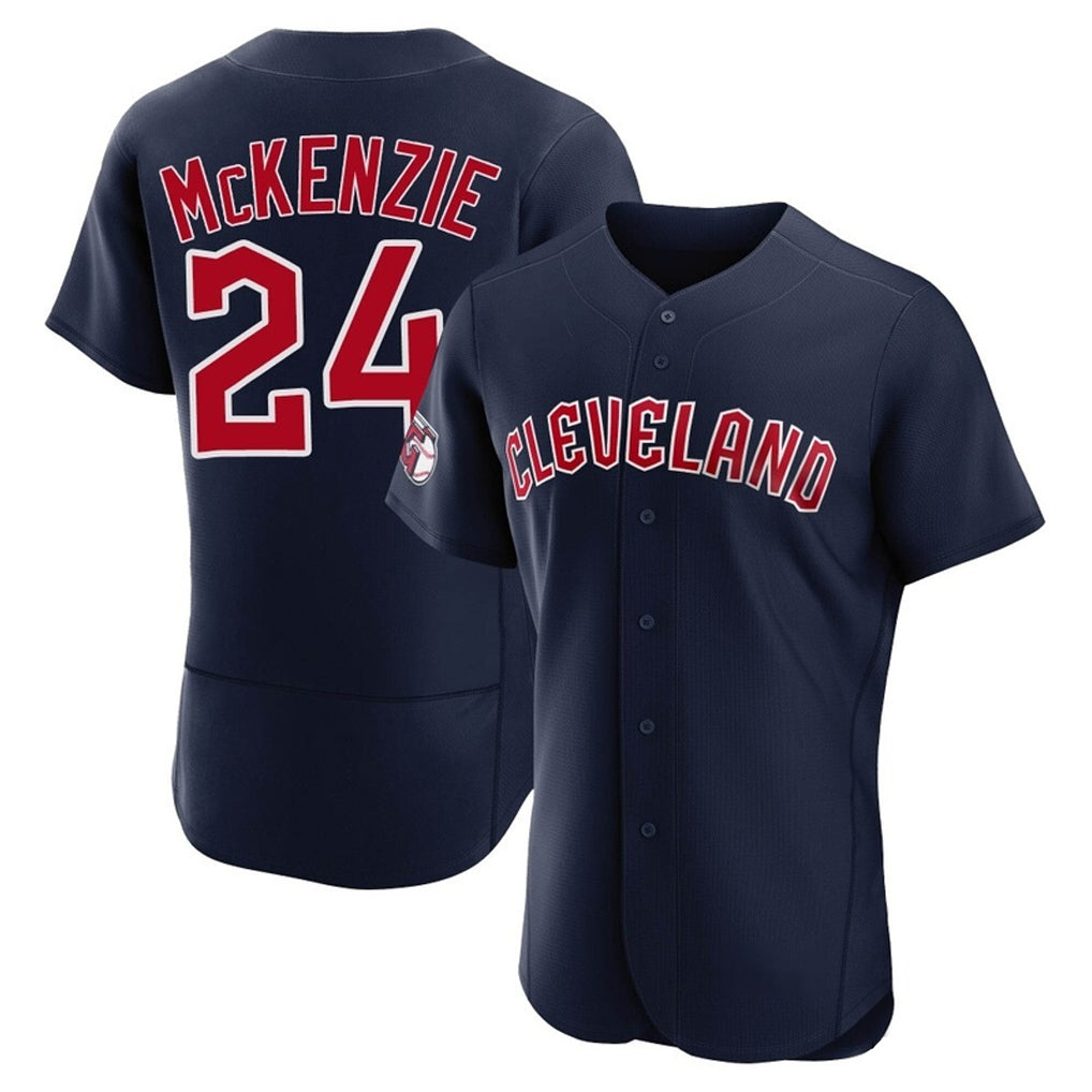 Cleveland Guardians #24 Triston McKenzie Player Navy CONTON Limited Elite Home Stitched Jerseys
