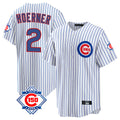 Chicago Cubs #2 Nico Hoerner Player White CONTON 150th Anniversary Home Game Stitched Jerseys
