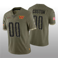 Custom W.Commanders ACTIVE PLAYER 2022 Olive CONTON Salute To Service Limited Stitched Jersey