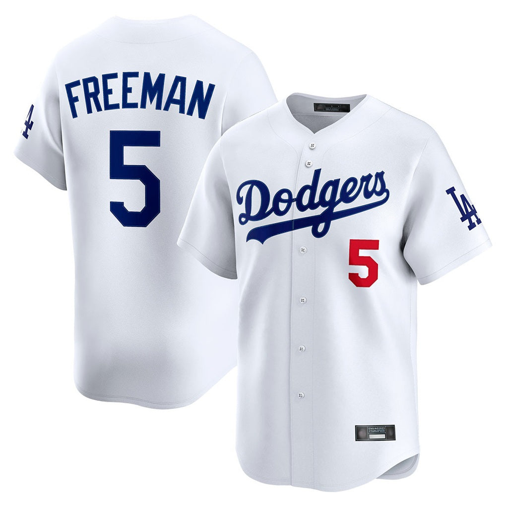 Los Angeles Dodgers #5 Freddie Freeman Player White CONTON Limited Home Stitched Jerseys