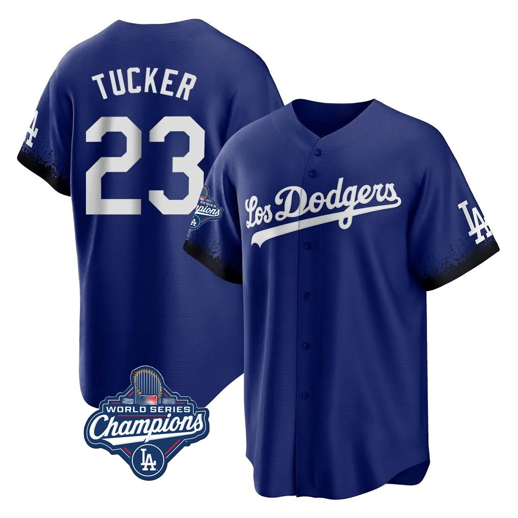 Los Angeles Dodgers #23 Kyle Tucker Player Royal CONTON World Series Meet City Connect Home Game Stitched Jerseys