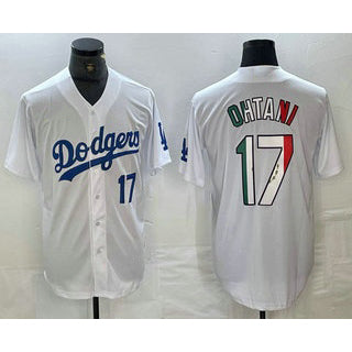 Los Angeles Dodgers #17 Shohei Ohtani Number Mexico White CONTON Cool Base Stitched Jerseys