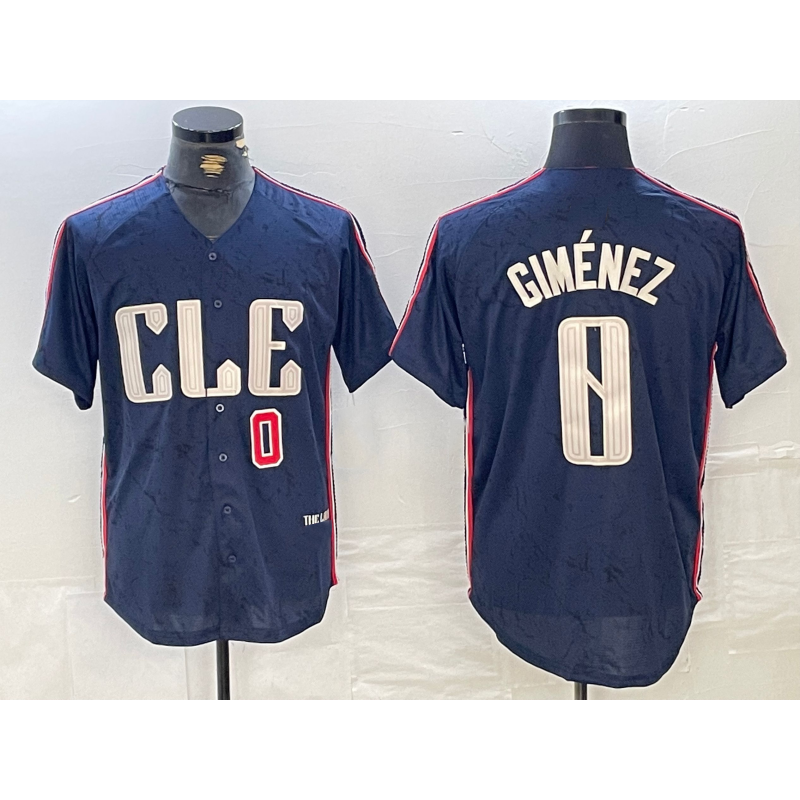 Cleveland Guardians #0 Andres Gimenez Navy CONTON 2024 City Connect Limited Stitched Jerseys