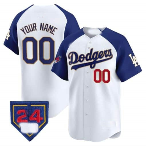 Custom Los Angeles Dodgers 2024 Spring Training Patch Vapor Premier Limited Jersey ¨C White 2 CONTON