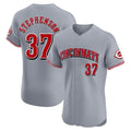 Cincinnati Reds #37 Tyler Stephenson Player Gray CONTON Limited Elite Home Stitched Jerseys