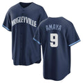 Chicago Cubs #9 Miguel Amaya Player Navy CONTON City Connect Home Game Stitched Jerseys