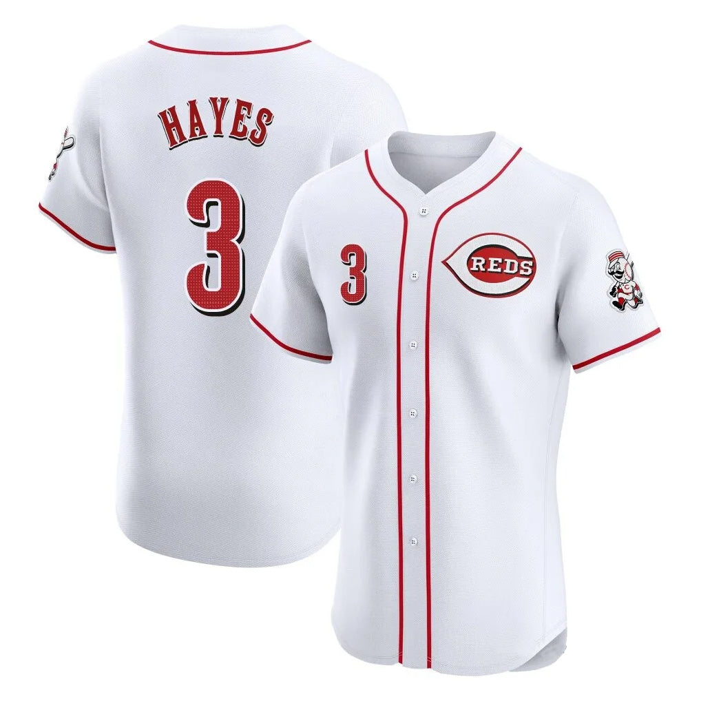 Cincinnati Reds #3 Ke'Bryan Hayes Player White CONTON Limited Elite Home Stitched Jerseys