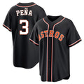 Houston Astros #3 Jeremy Pena Player Black CONTON Fashion Out Home Game Stitched Jerseys