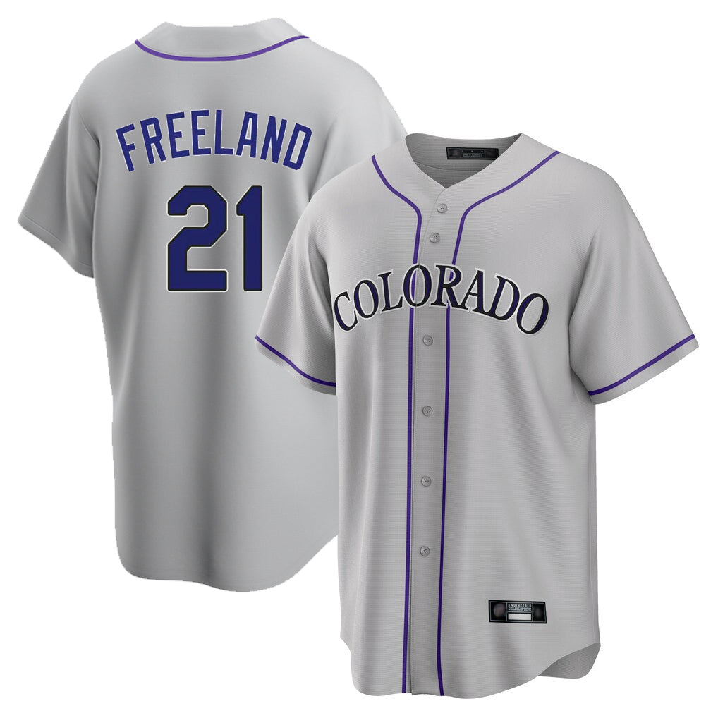 Colorado Rockies #21 Kyle Freeland Player Gray CONTON Game Home Stitched Jerseys