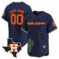 Custom Houston Astros Cactus Jack Patch Vapor Premier Limited Jersey V9 ¨C Navy CONTON