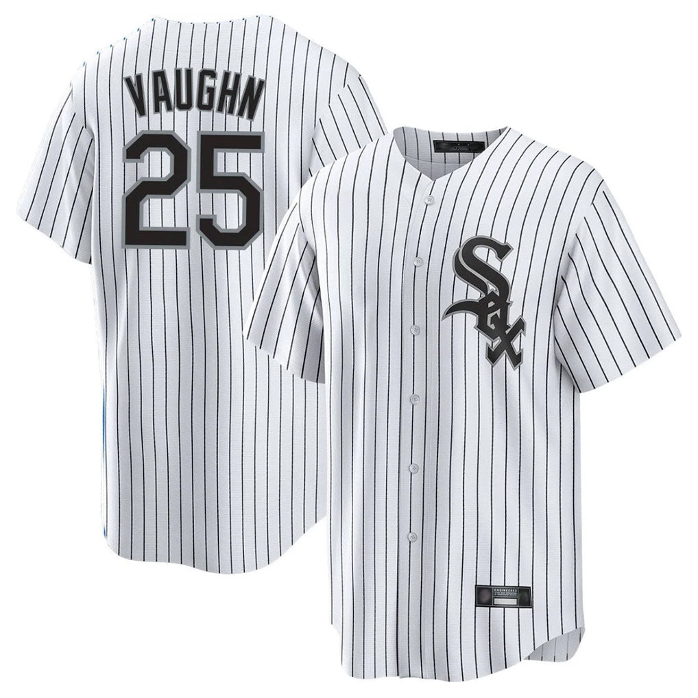 Chicago White Sox #25 Andrew Vaughn Player White CONTON Stripe Home Game Stitched Jerseys