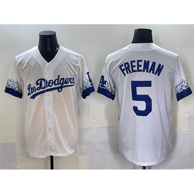 Los Angeles Dodgers #5 Freddie Freeman White CONTON City Connect Cool Base Stitched Jersey