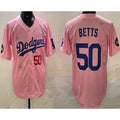 Los Angeles Dodgers #50 Mookie Betts Pink CONTON 2025 Tokyo Series Limited Jersey