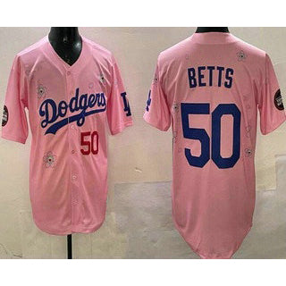 Los Angeles Dodgers #50 Mookie Betts Pink CONTON 2025 Tokyo Series Limited Jersey