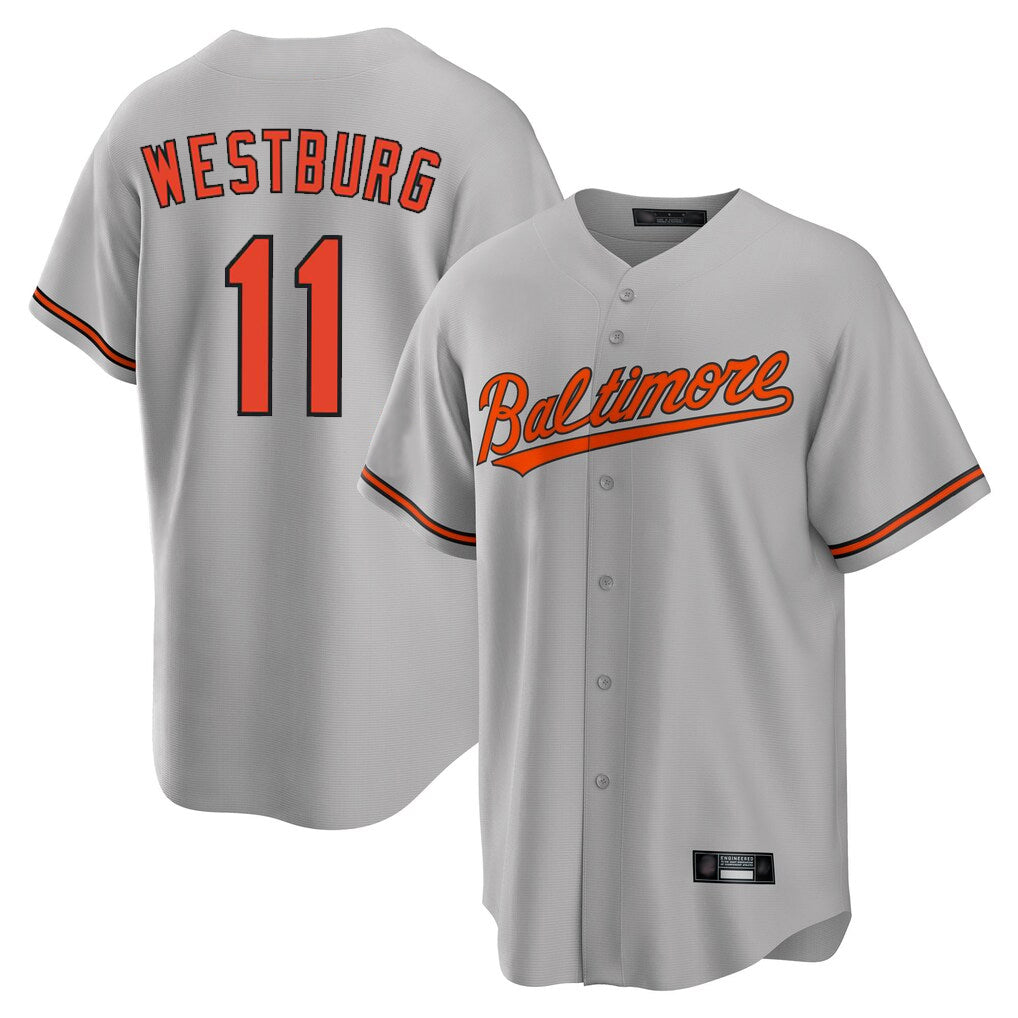 Baltimore Orioles #11 Jordan Westburg Player Gray CONTON Home Game Stitched Jerseys