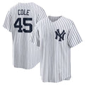 New York Yankees #45 Gerrit Cole White CONTON Home Replica Player Name Jersey 2