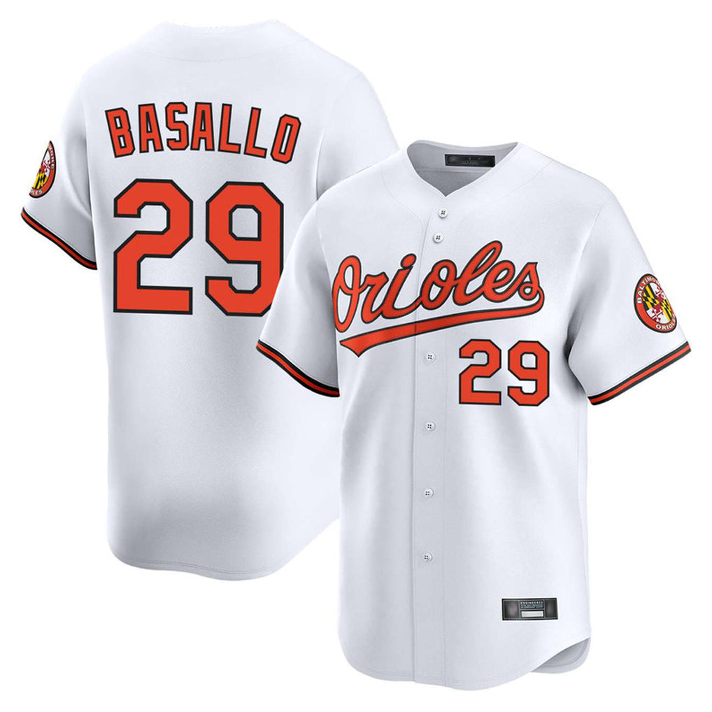 Baltimore Orioles #29 Samuel Basallo Player White CONTON Limited Home Game Stitched Jerseys