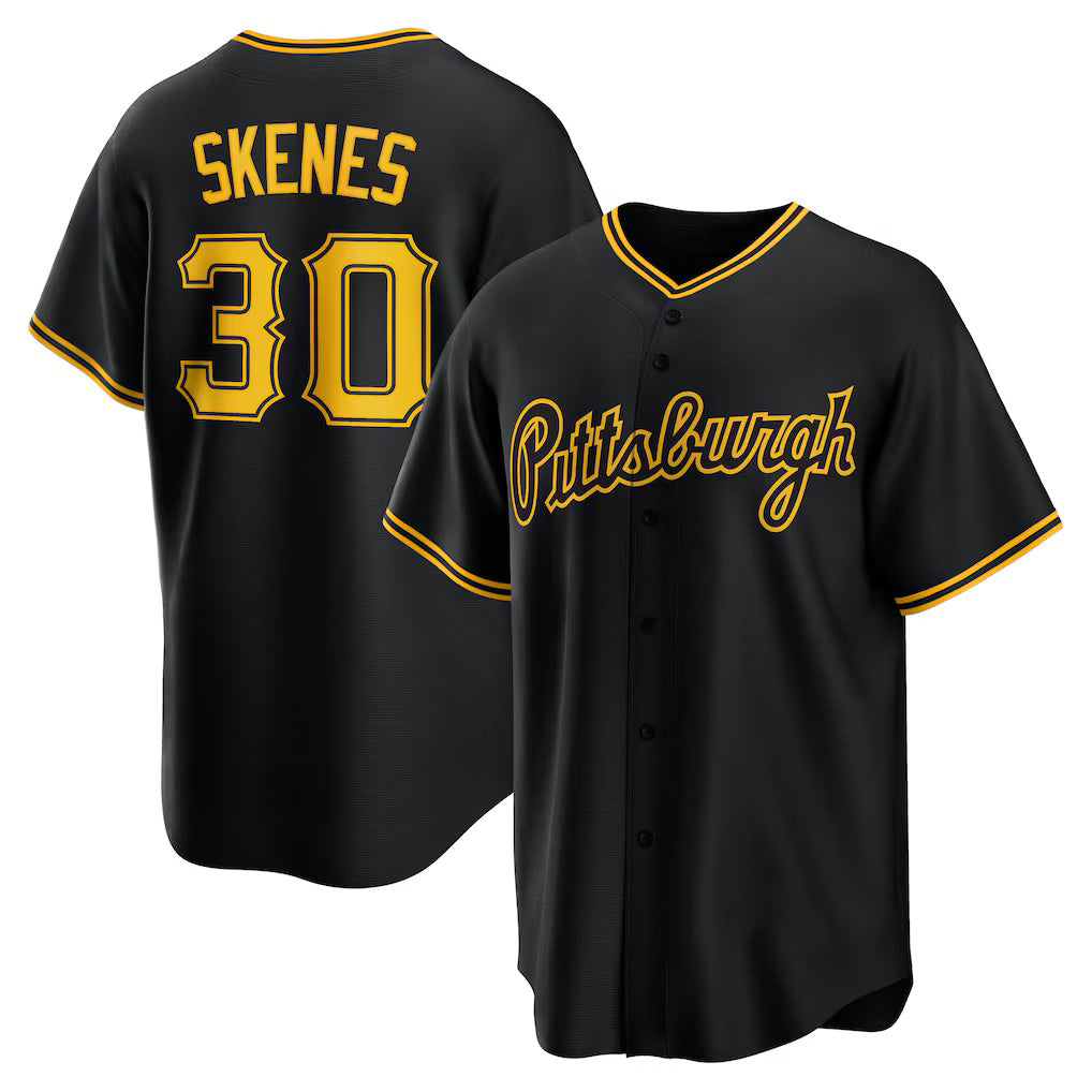 Pittsburgh Pirates #30 Paul Skenes Black CONTON Alternate 2 Replica Jersey