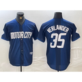 Detroit Tigers #35 Justin Verlander Navy CONTON 2024 City Connect Cool Base Limited Stitched Jersey