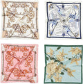 4PCS Head Scarf for Women 35” Silk Feel Hair Scarf | Satin Neck Scarfs, Square Bandana Hair Wraps, Head Scarves for Sleeping, Travel, Hair Protection, Daily Wear