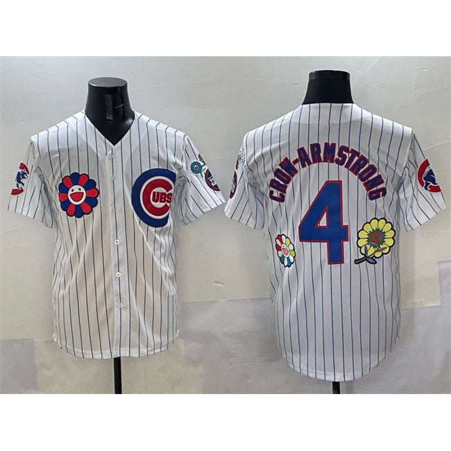 Chicago Cubs #4 Pete Crow-Armstrong White CONTON 2025 Tokyo Series Limited Stitched Jersey