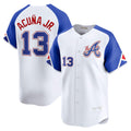 Atlanta Braves #13 Ronald Acuna Jr White CONTON City Connect Limited Player Jersey