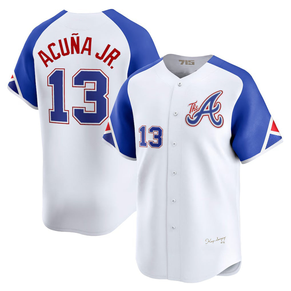Atlanta Braves #13 Ronald Acuna Jr White CONTON City Connect Limited Player Jersey