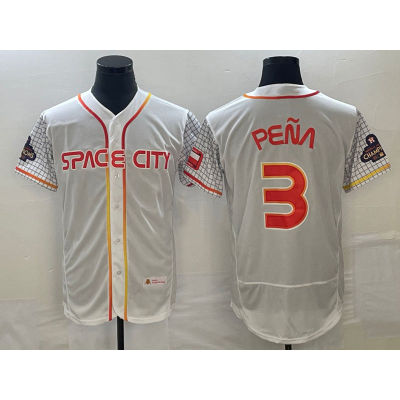 Houston Astros #3 Jeremy Pena Number White CONTON 2023 City Connect Flex Base Stitched Jersey