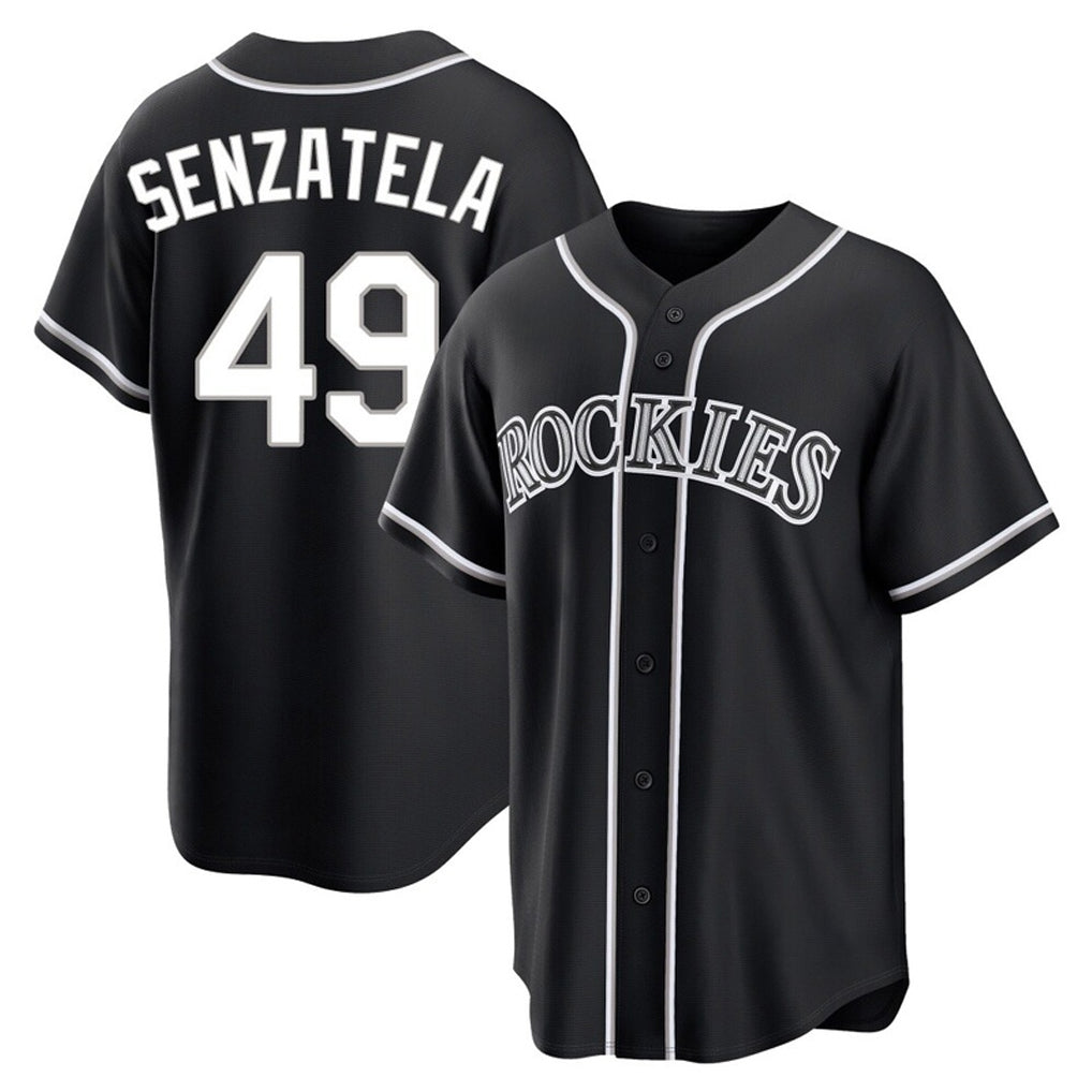 Colorado Rockies #49 Antonio Senzatela Player Black CONTON Fashion Out Home Game Stitched Jerseys
