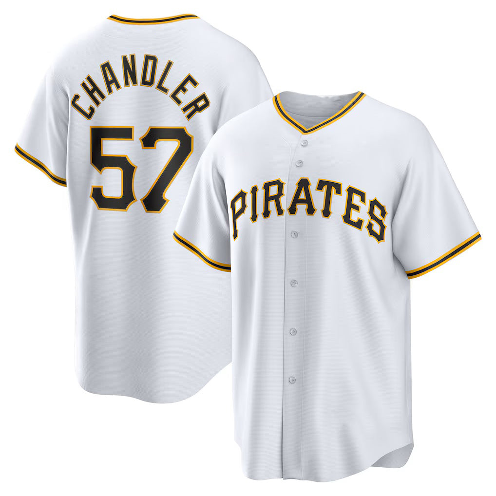 Pittsburgh Pirates #57 Bubba Chandler White CONTON Home Replica Jersey