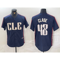 Cleveland Guardians #48 Emmanuel Clase Navy CONTON 2024 City Connect Limited Stitched Jersey